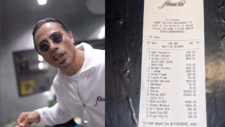 Ο Salt Bae μοιράστηκε μια απόδειξη από το εστιατόριό του στο Άμπου Ντάμπι και ο κόσμος έπαθε ΣΟΚ με τον λογαριασμό salt bae 1 Yan9Xw9Gl0Sj5j25