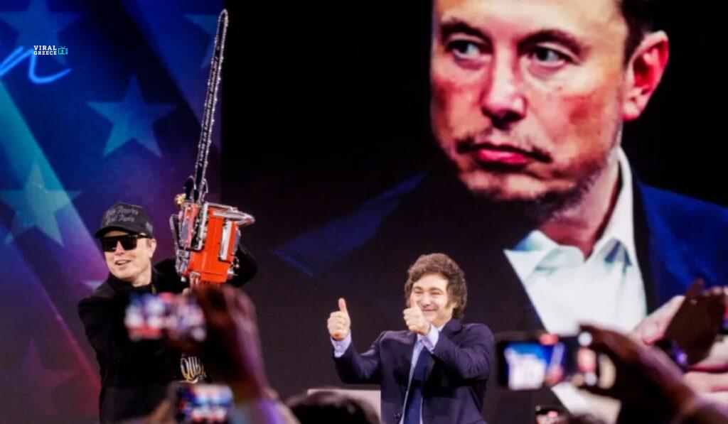 Έλον Μασκ: Εμφανίστηκε με αλυσοπρίονο για να “κόψει” τη γραφειοκρατία ( VIDEO )