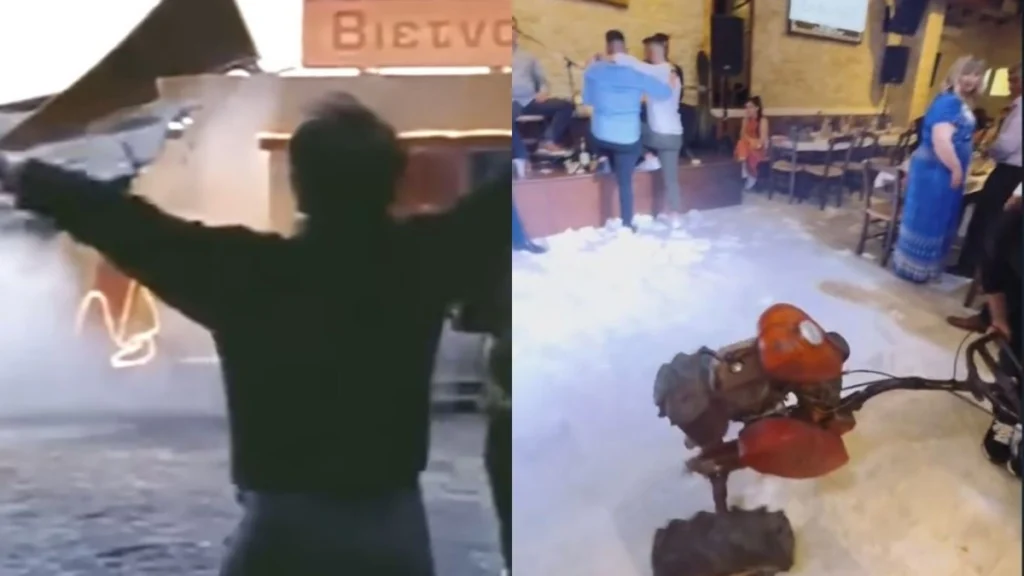 Μια μπουλντόζα, χορός και γέλια: Ο πιο αξέχαστος αρραβώνας στην Κρήτη ( VIDEO )