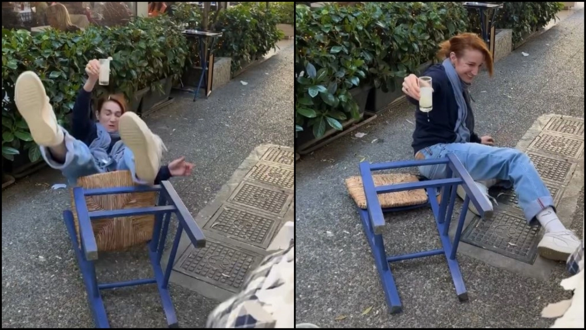 Στεφανία Γουλιώτη: Έπεσε με την καρέκλα αλλά έσωσε το ούζο ( VIDEO ) goiulioti-toumba