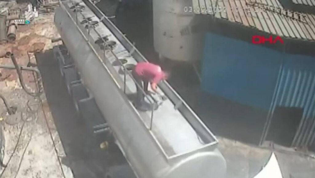 Έκρηξη σε βυτιοφόρο στην Τουρκία: 27χρονος άνοιξε καπάκι βυτιοφόρου με το τσιγάρο στο στόμα ( VIDEO )