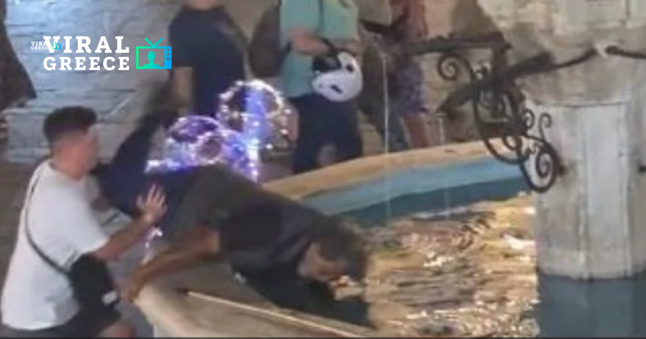 Νεαρός έσπρωξε άστεγο σε σιντριβάνι στη Ρόδο ( VIDEO ) cffccf e1753861867241