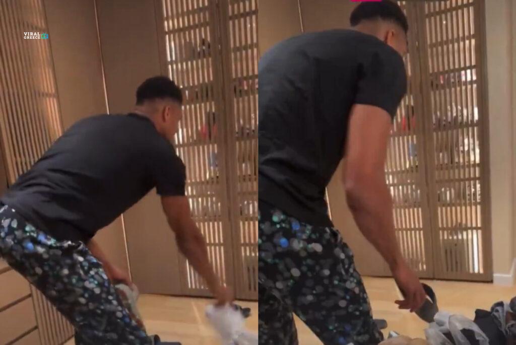 Ο Γιάννης Αντετοκούνμπο τα βάζει με… κατσαρίδα σε live βίντεο ( VIDEO )