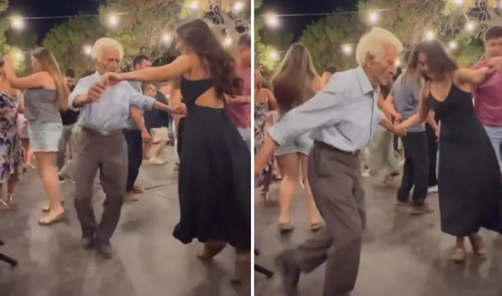 Ο 92χρονος από τη Σχοινούσα που χόρεψε με τις εγγονές του και έκλεψε την παράσταση ( VIDEO )
