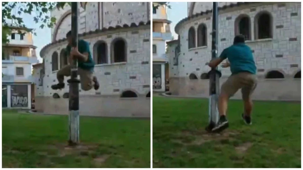 Ατύχημα on camera για τον Ευτύχη Μπλέτσα: Σιδερένια κολώνα έπεσε κατά τη διάρκεια γυρισμάτων ( VIDEO )