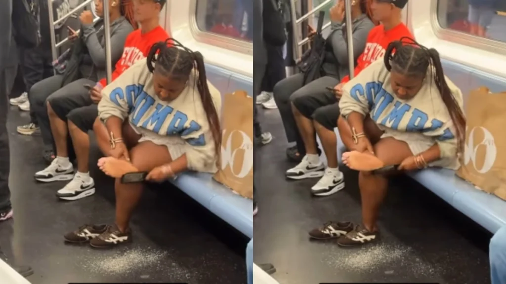 Νέα Υόρκη: Viral αηδία στο μετρό – Γυναίκα τρίβει τις φτέρνες της στο πάτωμα ( VIDEO )