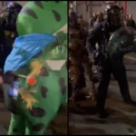 Στο στόχαστρο της αστυνομίας διαδηλωτής ντυμένος… βάτραχος