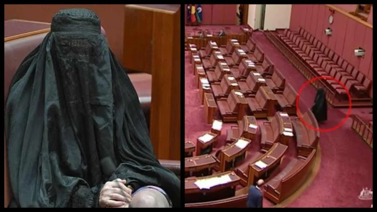 Σάλος στην αυστραλιανή Γερουσία: Η Πολίν Χάνσον μπήκε με μπούρκα και ξεσήκωσε θύελλα αντιδράσεων australi-bourga1