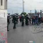 Ένταση και επεισόδια στη Σούδα κατά την άφιξη ισραηλινού κρουαζιερόπλοιου Ένταση και επεισόδια στη Σούδα κατά την άφιξη ισραηλινού κρουαζιερόπλοιου