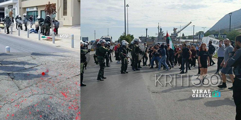 Ένταση και επεισόδια στη Σούδα κατά την άφιξη ισραηλινού κρουαζιερόπλοιου