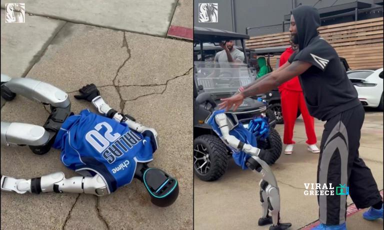 Κάιρι Ίρβινγκ vs ρομπότ: Το viral στιγμιότυπο έξω από το γήπεδο των Μάβερικς ( VIDEO ) AA1SBYy8.img