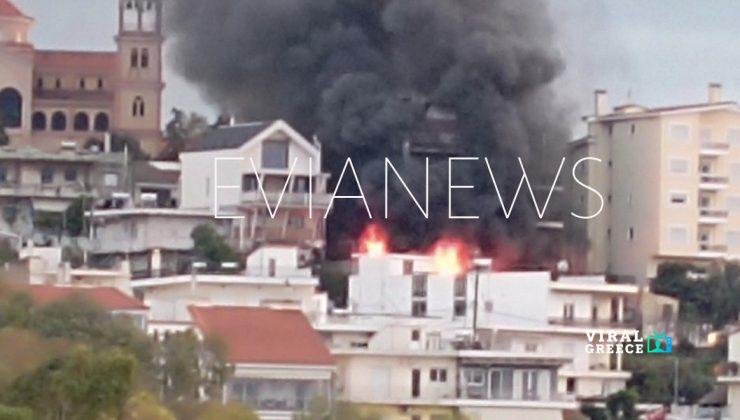 Μεγάλη φωτιά στη Χαλκίδα: Καταστράφηκαν κηροπλαστείο και ισόγειο πολυκατοικίας, δύο τραυματίες 4-1-1163x736-1-740x420