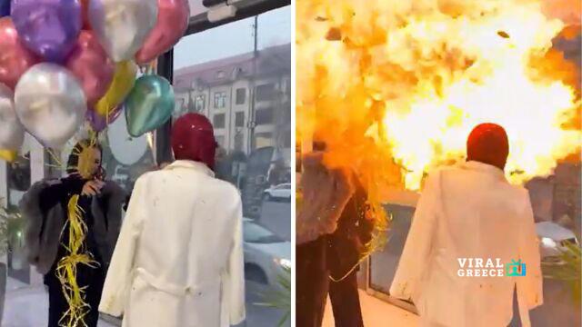 Στιγμές τρόμου σε γενέθλια: Μπαλόνια πήραν φωτιά μπροστά στην εορτάζουσα ( VIDEO ) AA1TRSvn.img