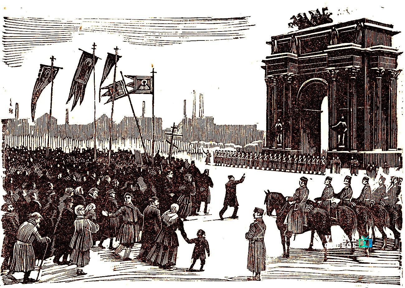 Σαν σήμερα, 22 Ιανουαρίου 1905: Η «Ματωμένη Κυριακή» που ράγισε την πίστη στον Τσάρο Shestviye_u_Narvskikh_vorot