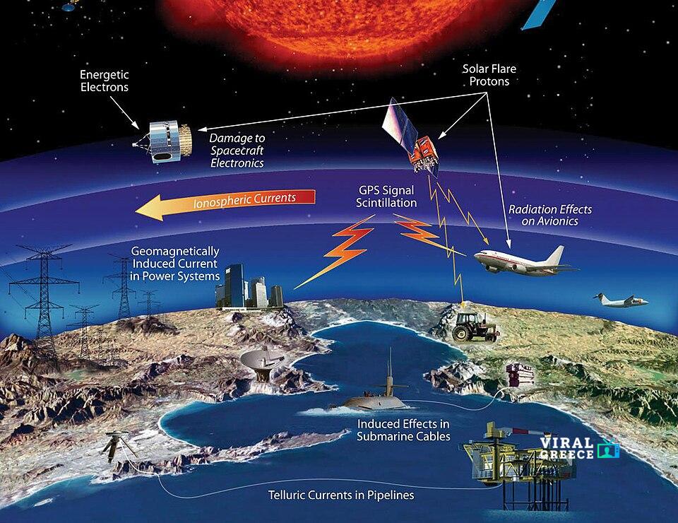 Ισχυρή ηλιακή καταιγίδα επιπέδου 4 πλήττει τη Γη – Κίνδυνοι για δίκτυα, δορυφόρους What is affected by solar storms