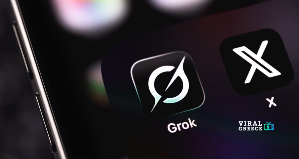 GrokAndXMobileIconAppOnAScreenSmartphone Viral Greece