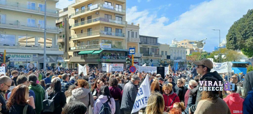 Χανιά: Μαζική απεργιακή συγκέντρωση για τα τρία χρόνια από τα Τέμπη 5