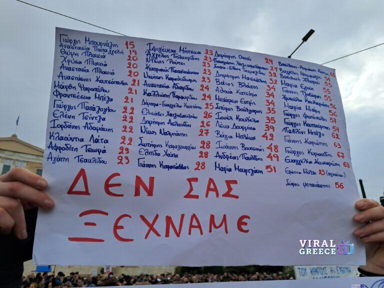 Τέμπη: Οργή και αγανάκτηση των συγγενών για τις «εκταφές εξπρές» – Κριτική στην εισαγγελική αυθαιρεσία (video) The_names_of_the_victims_of_the_Tempi_rail_crash