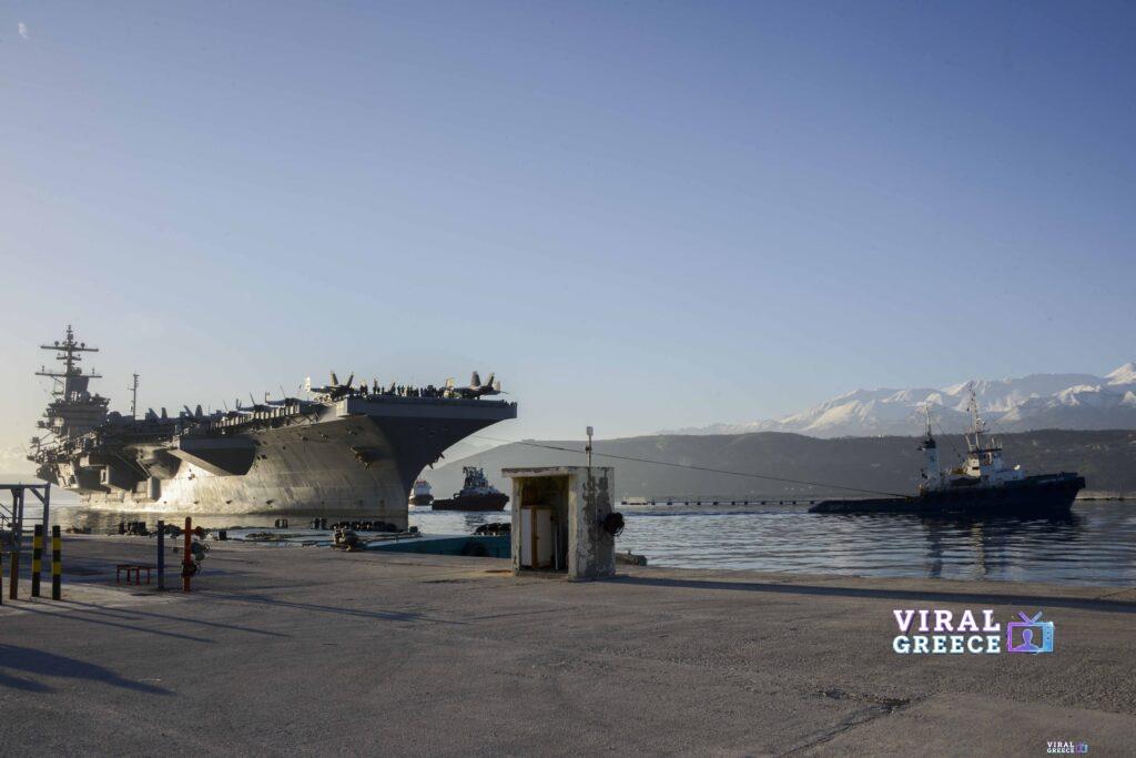 USS George HW Bush arrives in Souda Bay for a scheduled port visit Viral Greece