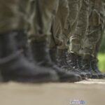 Army soldiers stand in formation A close up boots soldiers stock video Viral Greece