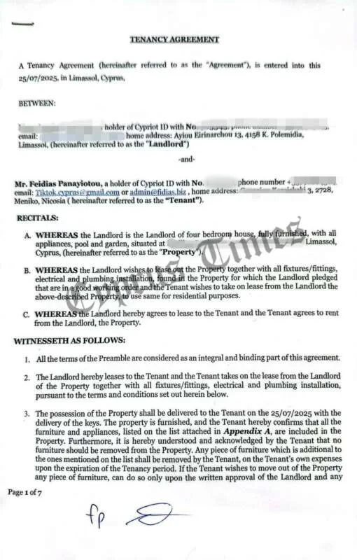 Στο μικροσκόπιο ο Φειδίας Παναγιώτου: Συμβόλαιο «οικιακής χρήσης» για το ακίνητο με την πισίνα στη Λεμεσό symvoalio feidia 1.jpg