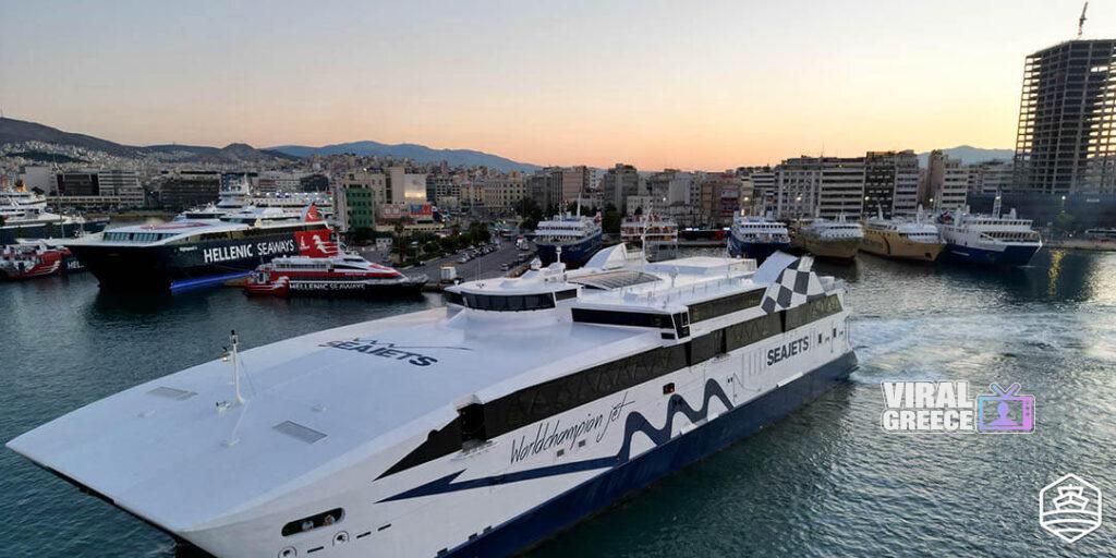 piraeus port worldchampion jet 1082 Viral Greece