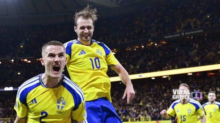 Δραματική πρόκριση της Σουηδίας με «χρυσό» γκολ στο φινάλε σουηδια