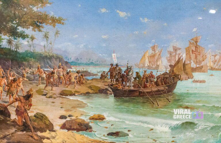 Σαν σήμερα 22 Απριλίου 1500: Ο Πέδρο Άλβαρες Καμπράλ φτάνει στη Βραζιλία και ανοίγει τον δρόμο για την πορτογαλική αυτοκρατορία 1920px-Desembarque_de_Pedro_Álvares_Cabral_em_Porto_Seguro_em_1500_by_Oscar_Pereira_da_Silva_(1865–1939)