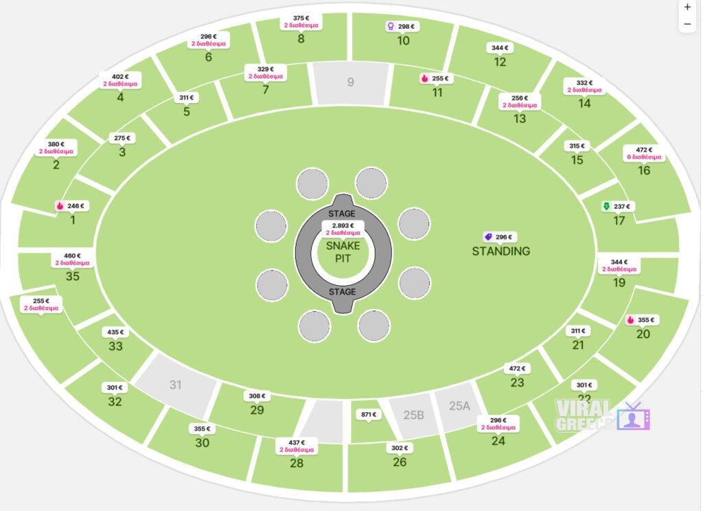 Metallica στο ΟΑΚΑ: Έως και 10 φορές πάνω οι τιμές στη μεταπώληση εισιτηρίων – Το Snake Pit αγγίζει τα 3.000 ευρώ oaka 3