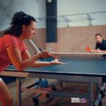 Table tennis male and female ping pong players Viral Greece