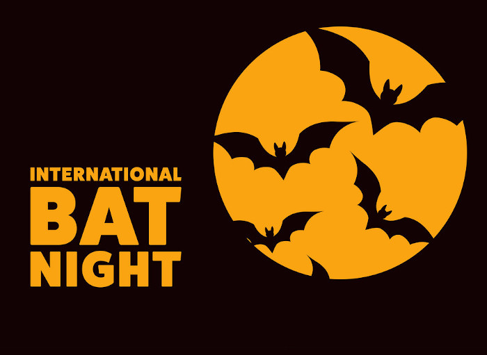 International Bat Night Holiday concept Template for background banner card poster with text inscription Vector EPS10 illustration Viral Greece