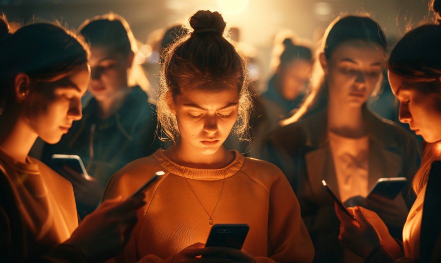 view people addicted their smartphone looking scrolling through screens Viral Greece Η Gen Z Μιλάει στην AI σαν σε Φίλο — Τα Στοιχεία που Σοκάρουν